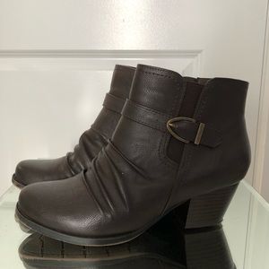 Brown leather ankle boots